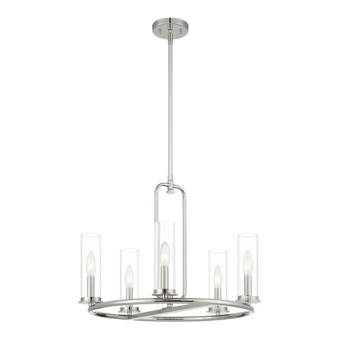 Hudson Heights 5 Light 23 inch Polished Nickel Chandelier Ceiling Light