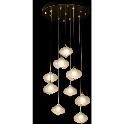 Ume 9 Light 20.5 inch Modern Brass Pendant Ceiling Light in Frosted, Round