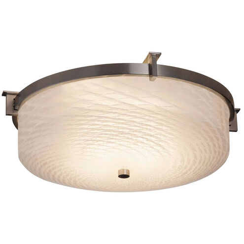 Fusion LED 16 inch Brushed Nickel Flush Mount Ceiling Light in 1400 Lm LED, Weave Fusion