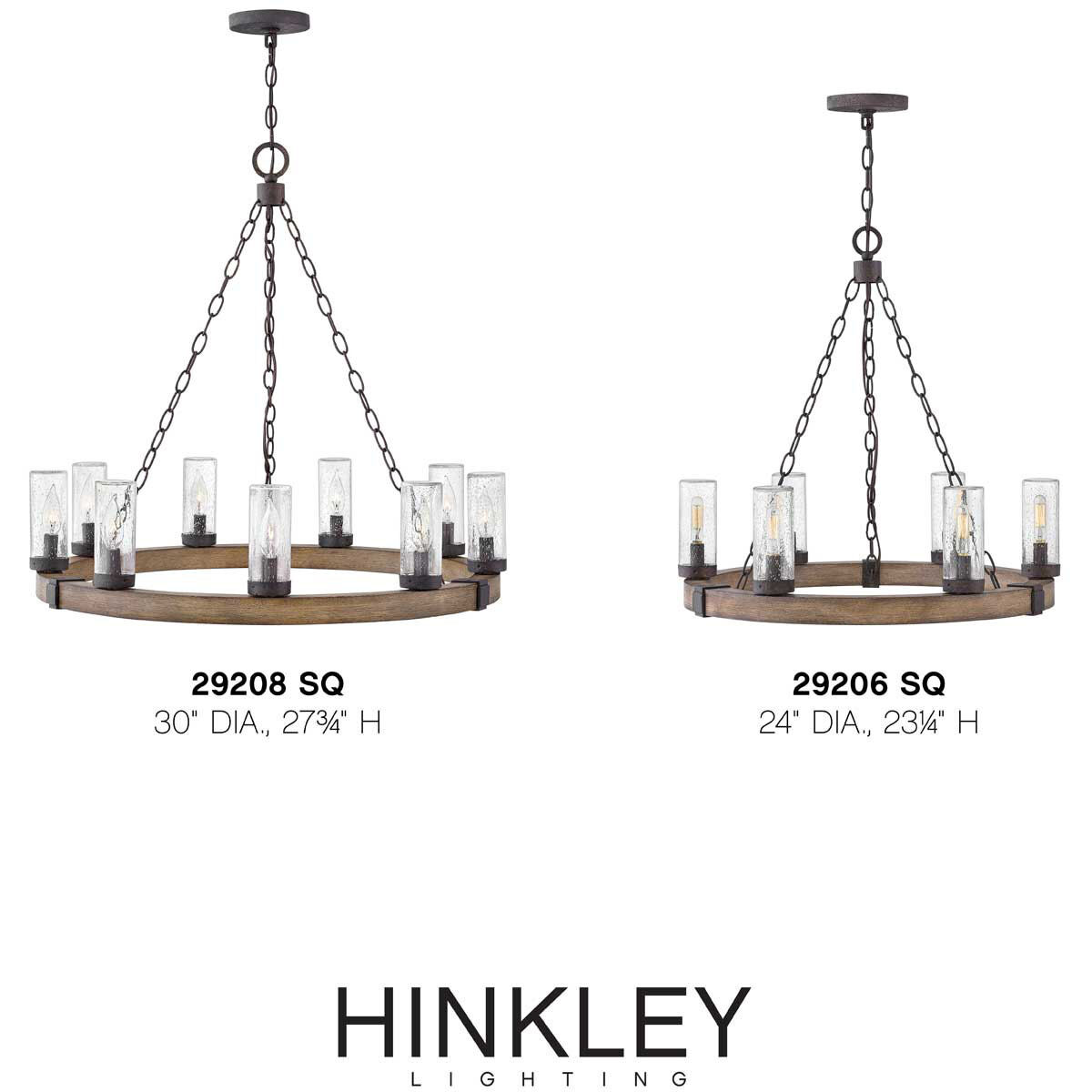 Open Air Sawyer 6 Light 24 inch Sequoia with Iron Rust Outdoor Hanging in Non-LED