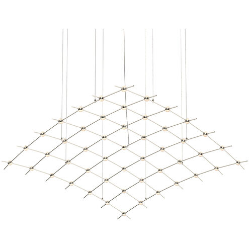 Constellation Aquarius Major LED 177 inch Satin Nickel Chandelier Ceiling Light in 3000K, White Optical Acrylic, 10 FT. Cord