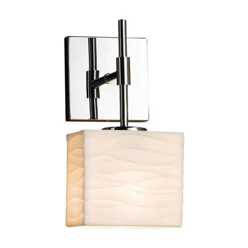 Porcelina LED 5.5 inch Brushed Nickel Wall Sconce Wall Light in 700 Lm LED, Pleats