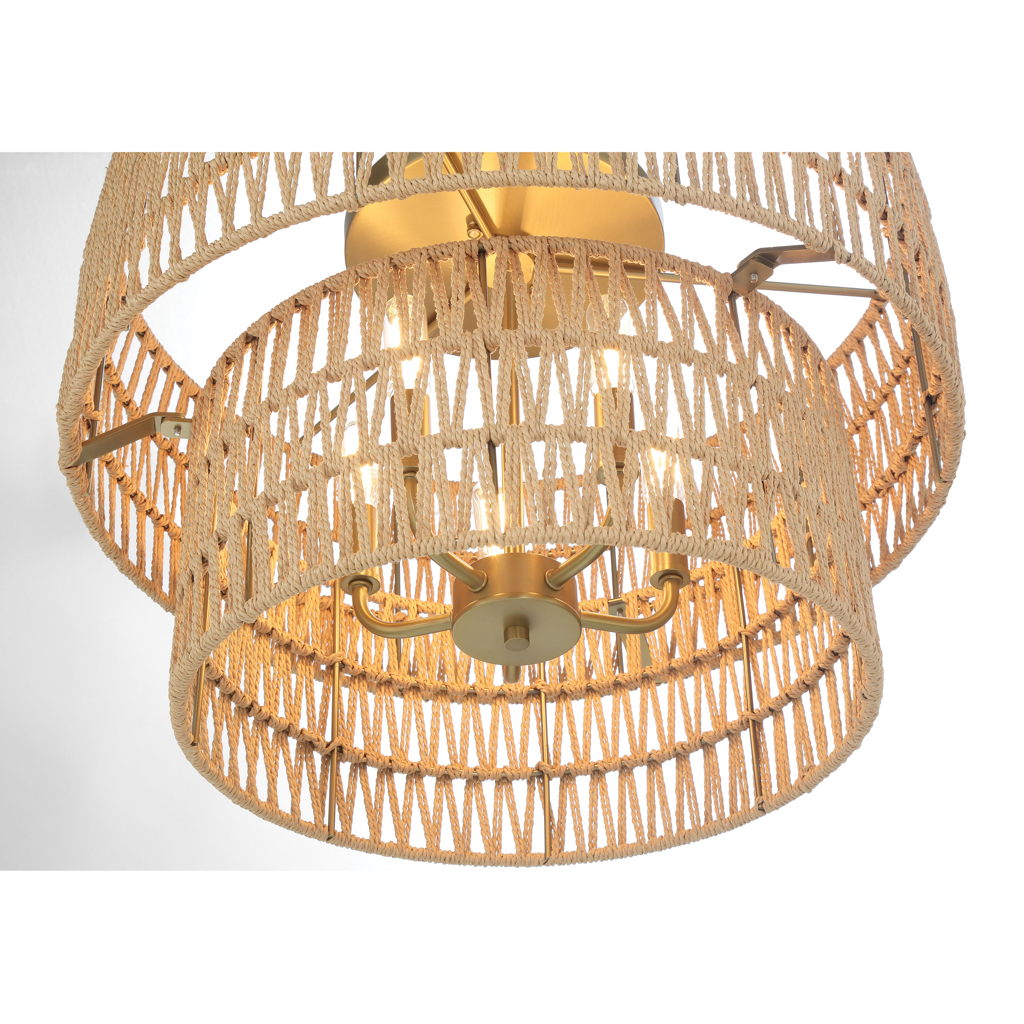 Bungalow Heaven 5 Light 20 inch Soft Brass Flush Mount Ceiling Light