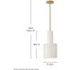 Casey 1 Light 9 inch Lacquered Brass with Satin Off-White Pendant Ceiling Light in Lacquered Brass and Satin Off-White