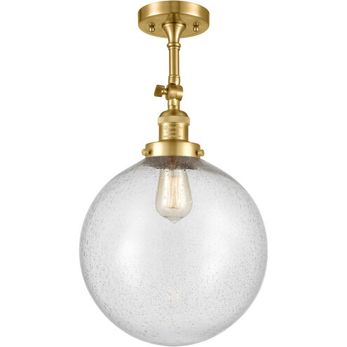 Franklin Restoration XX-Large Beacon 1 Light 12 inch Satin Gold Semi-Flush Mount Ceiling Light in Seedy Glass, Franklin Restoration