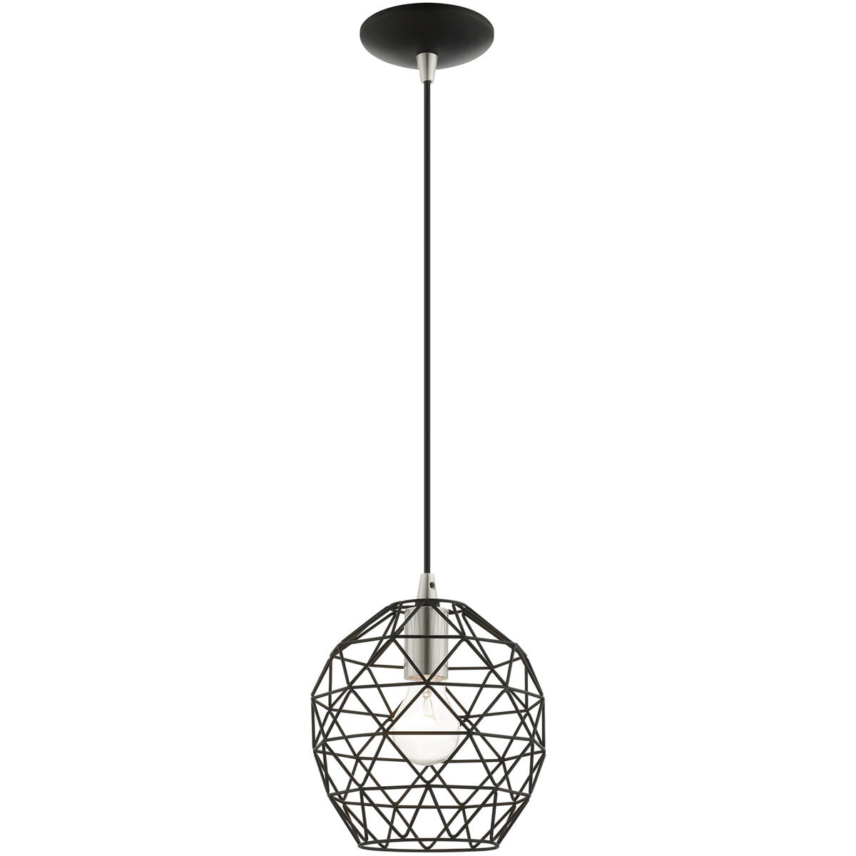 Geometrix 1 Light 8 inch Black Pendant Ceiling Light