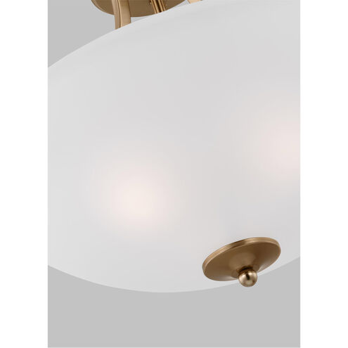 Geary 3 Light 18.63 inch Satin Brass Convertible Pendant Semi-Flush Ceiling Light, Medium