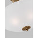 Geary 3 Light 18.63 inch Satin Brass Convertible Pendant Semi-Flush Ceiling Light, Medium