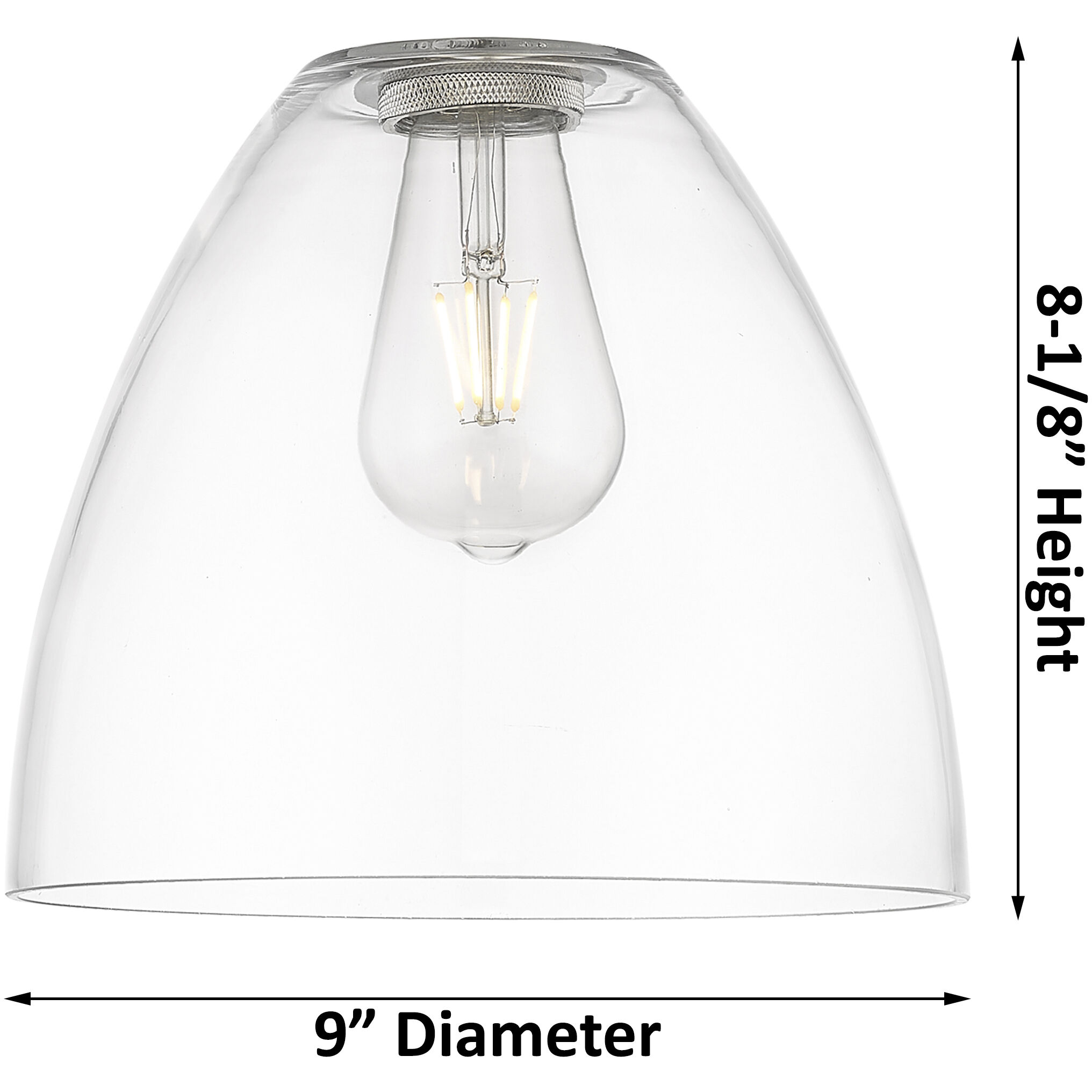 Crown Point 1 Light 9 inch Satin Nickel Flush Mount Ceiling Light in Clear Glass