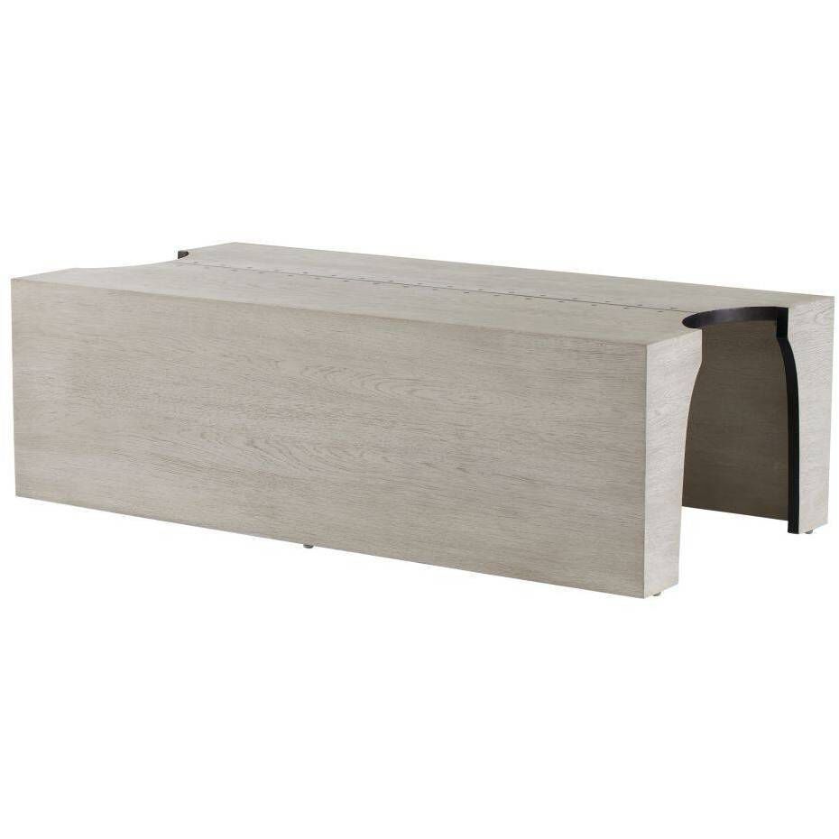 Halton 52 X 16.5 inch Smoke and Blackened Iron Cocktail Table