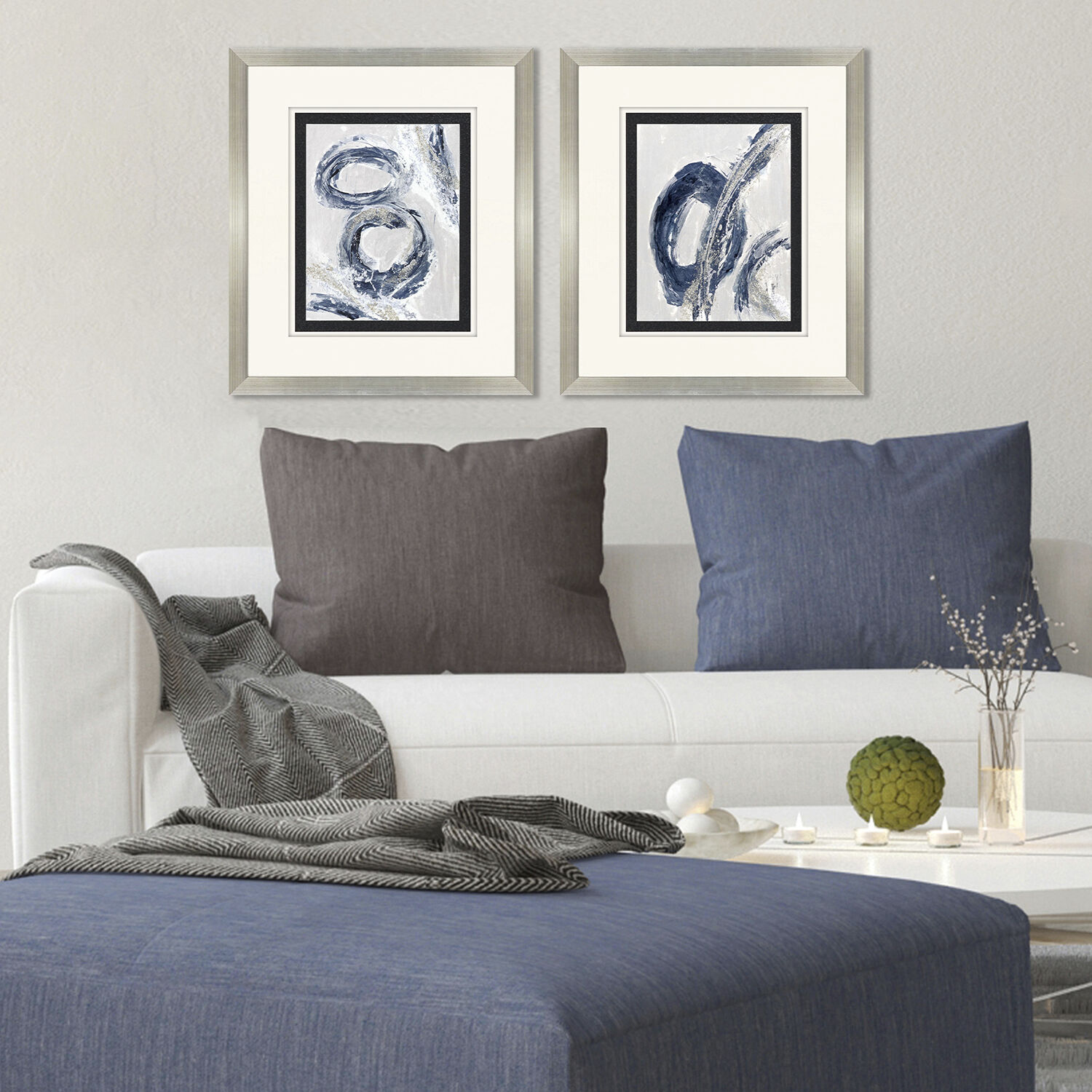 Breakdown Blue and Green and Metallic Framed Art, The Studio