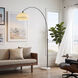 Morelli 92 inch 14 watt Black Nickel and White Arc Floor Lamp Portable Light