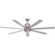 Sixty-Seven 60 inch Satin Nickel with Silver Blades Ceiling Fan