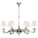 Alexa Hampton Myrna Chandelier 6 Light 33 inch Polished Nickel Chandelier Ceiling Light in Linen