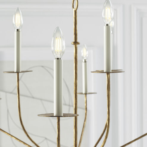 Ian K. Fowler Belfair LED 36.25 inch Gilded Iron Two-Tier Chandelier Ceiling Light, Large