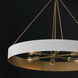 Weller 6 Light 35.75 inch Matte Brass and White Chandelier Ceiling Light