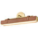 Valise LED 21.65 inch Vintage Brass and Cognac Leather Bath Vanity Wall Light