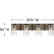 Sawyer 4 Light 30.75 inch Sequoia with Iron Rust Vanity Light Wall Light