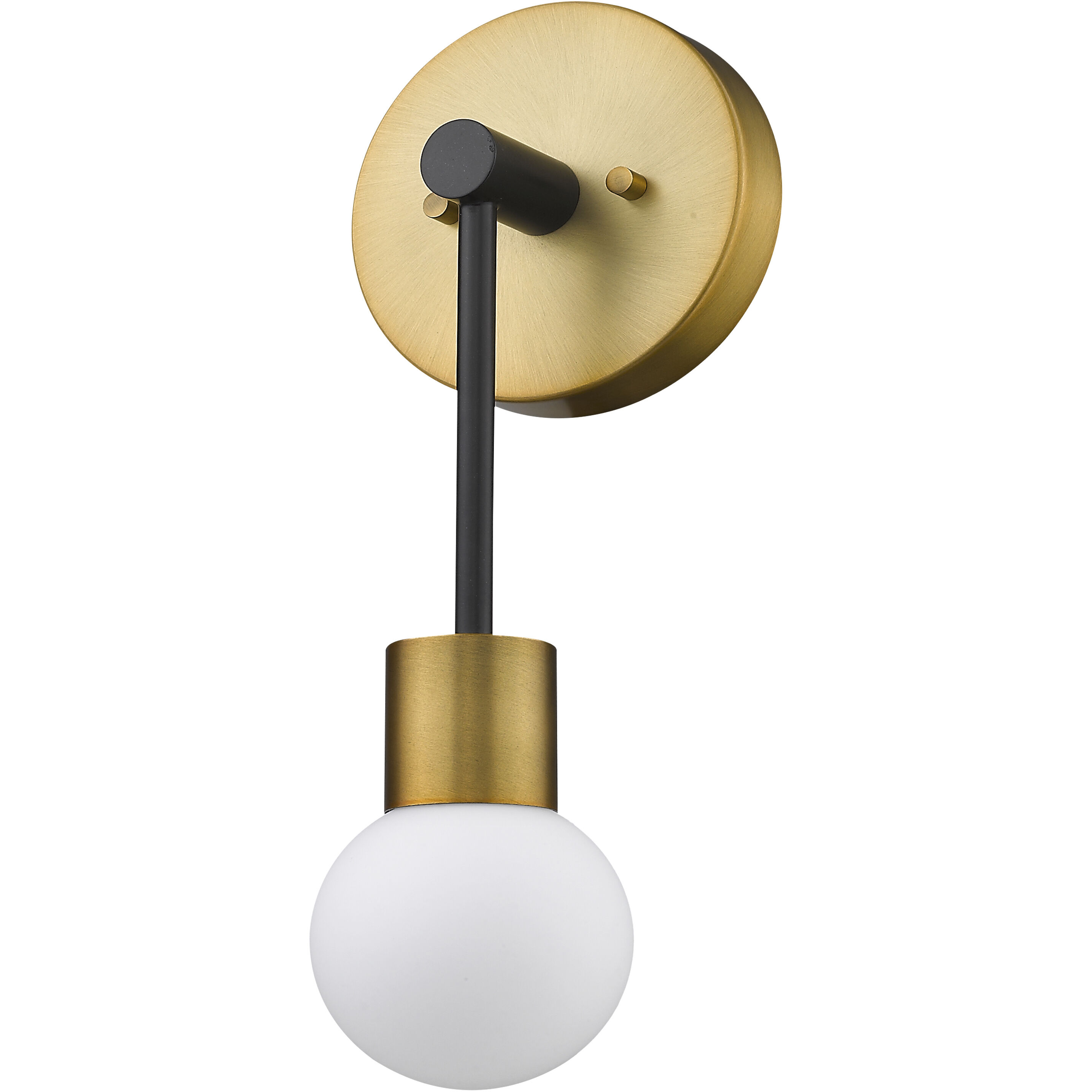 Neutra 1 Light 6 inch Matte Black and Foundry Brass Wall Sconce Wall Light