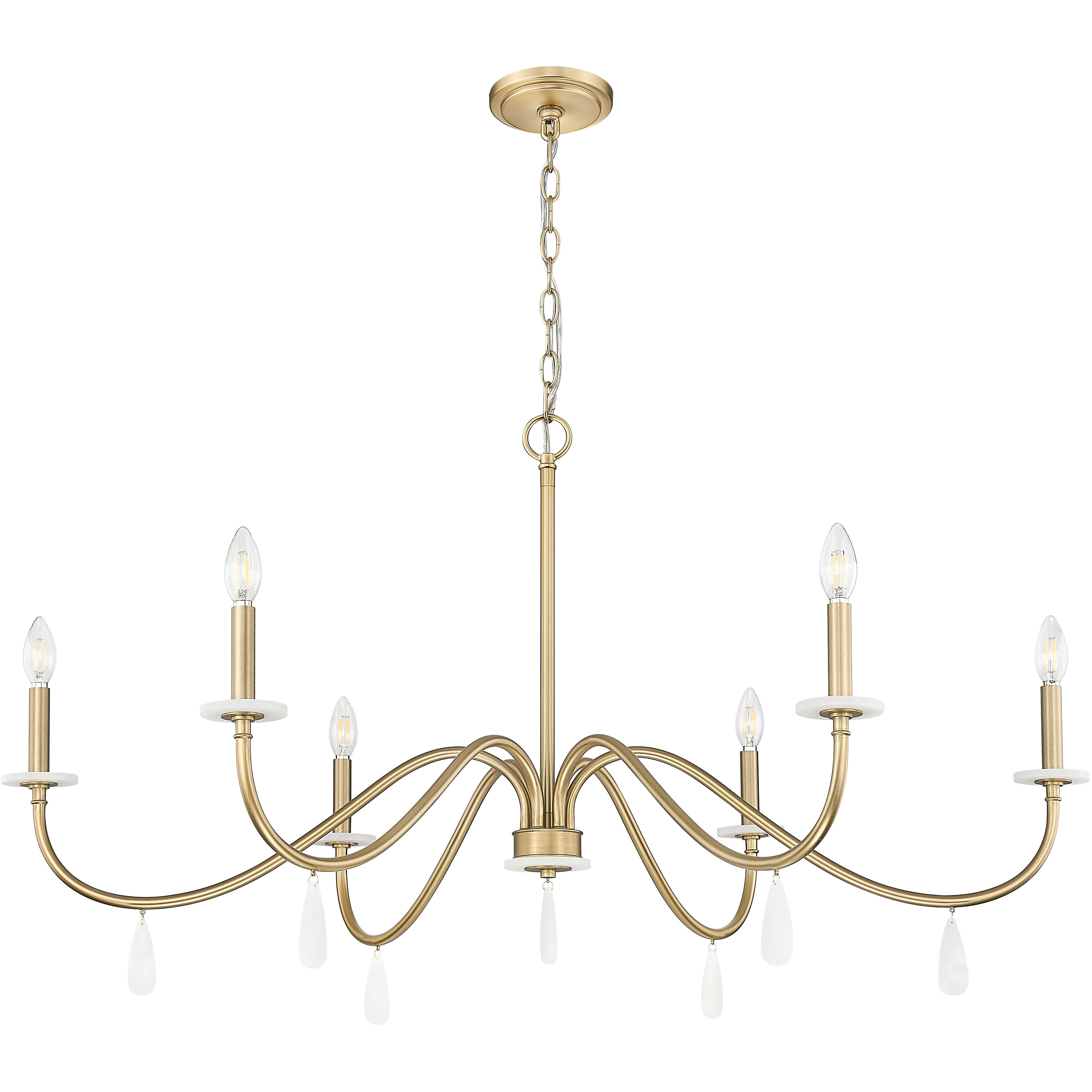 Toussant 6 Light 45 inch Modern Gold Chandelier Ceiling Light