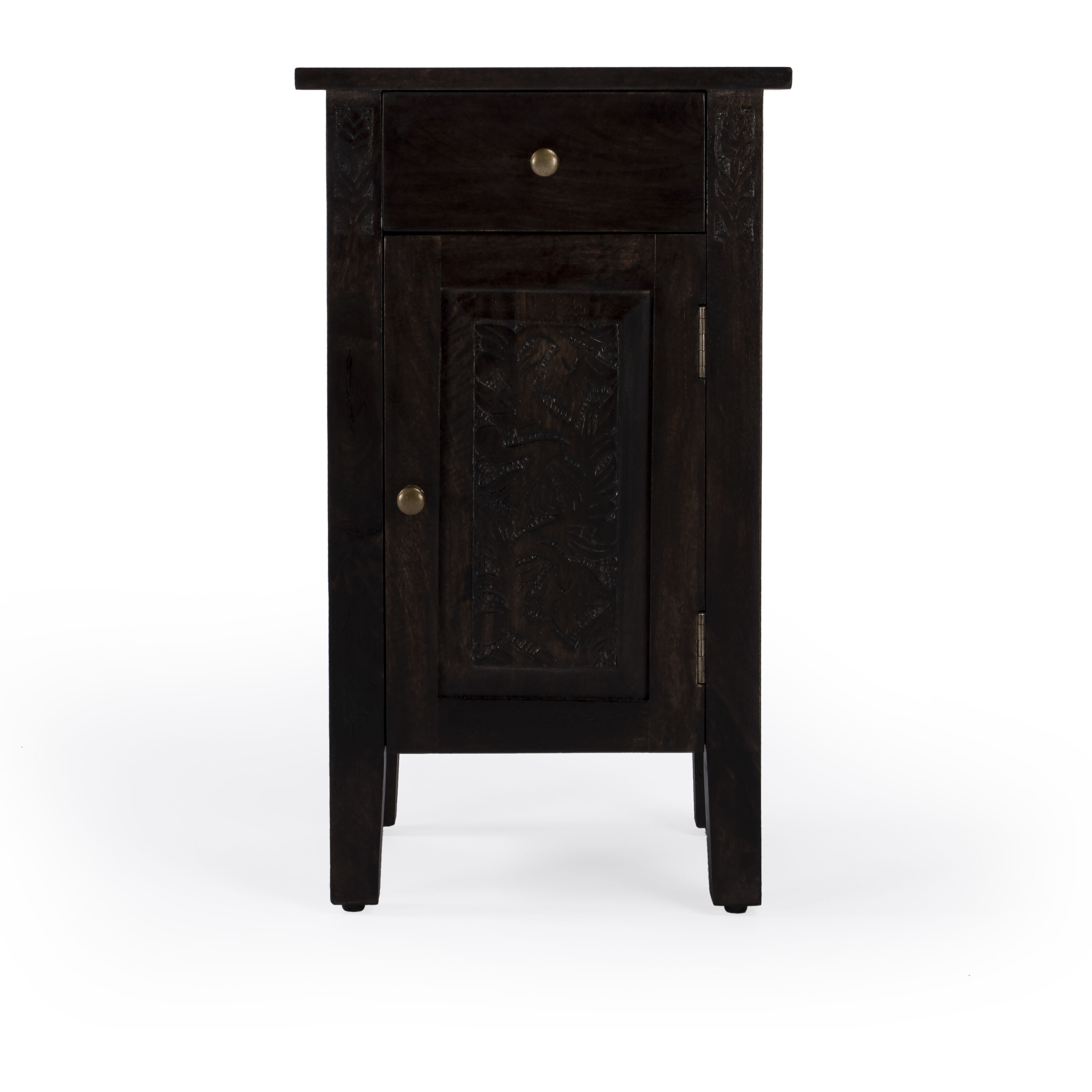 Switra 1 door 1 drawer End Table in Dark Brown