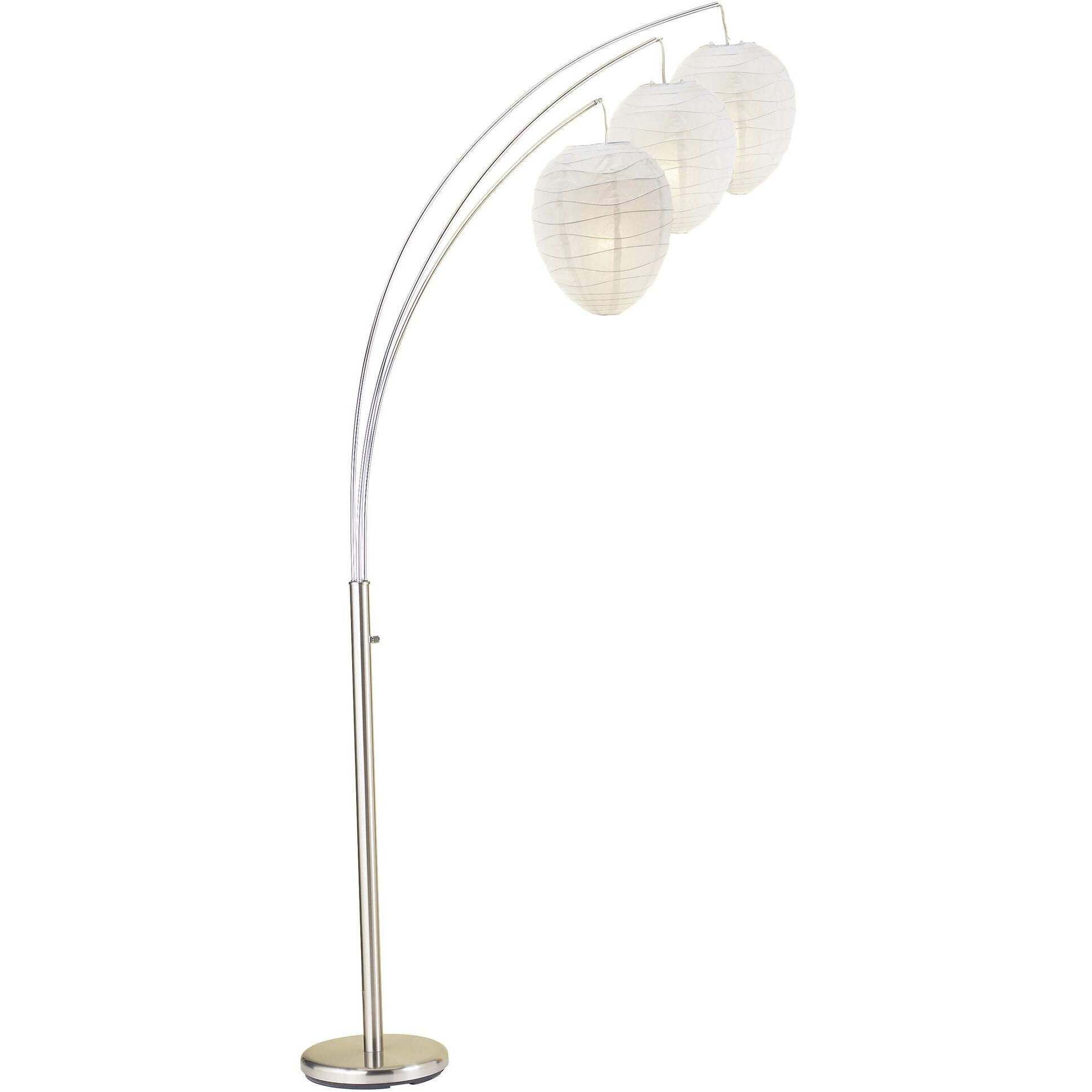 Belle 82 inch 60 watt Satin Steel Arc Lamp Portable Light