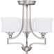 Terrell 3 Light 18 inch Satin Nickel Semi-Flush Ceiling Light