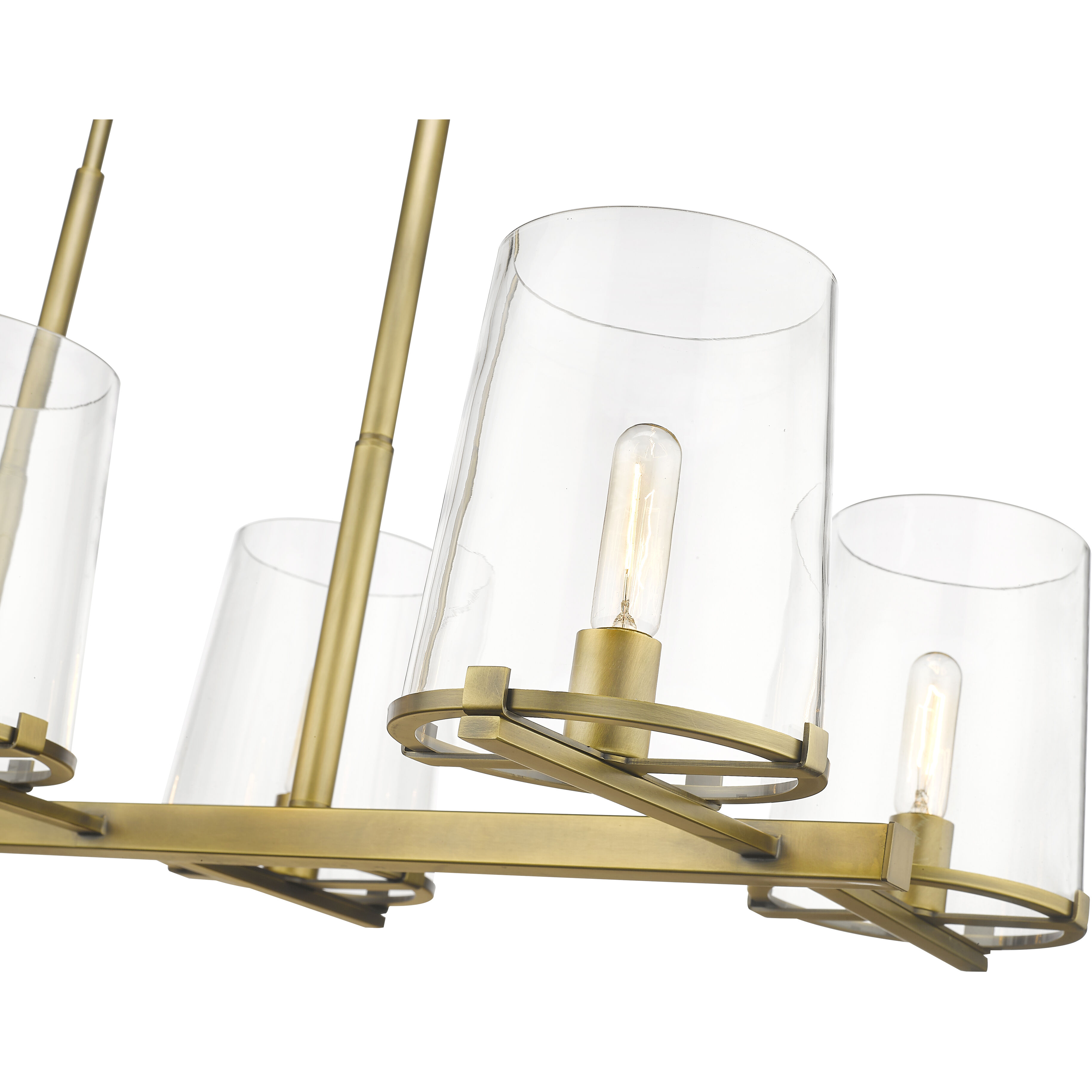 Callista 6 Light 43.5 inch Rubbed Brass Linear Chandelier Ceiling Light