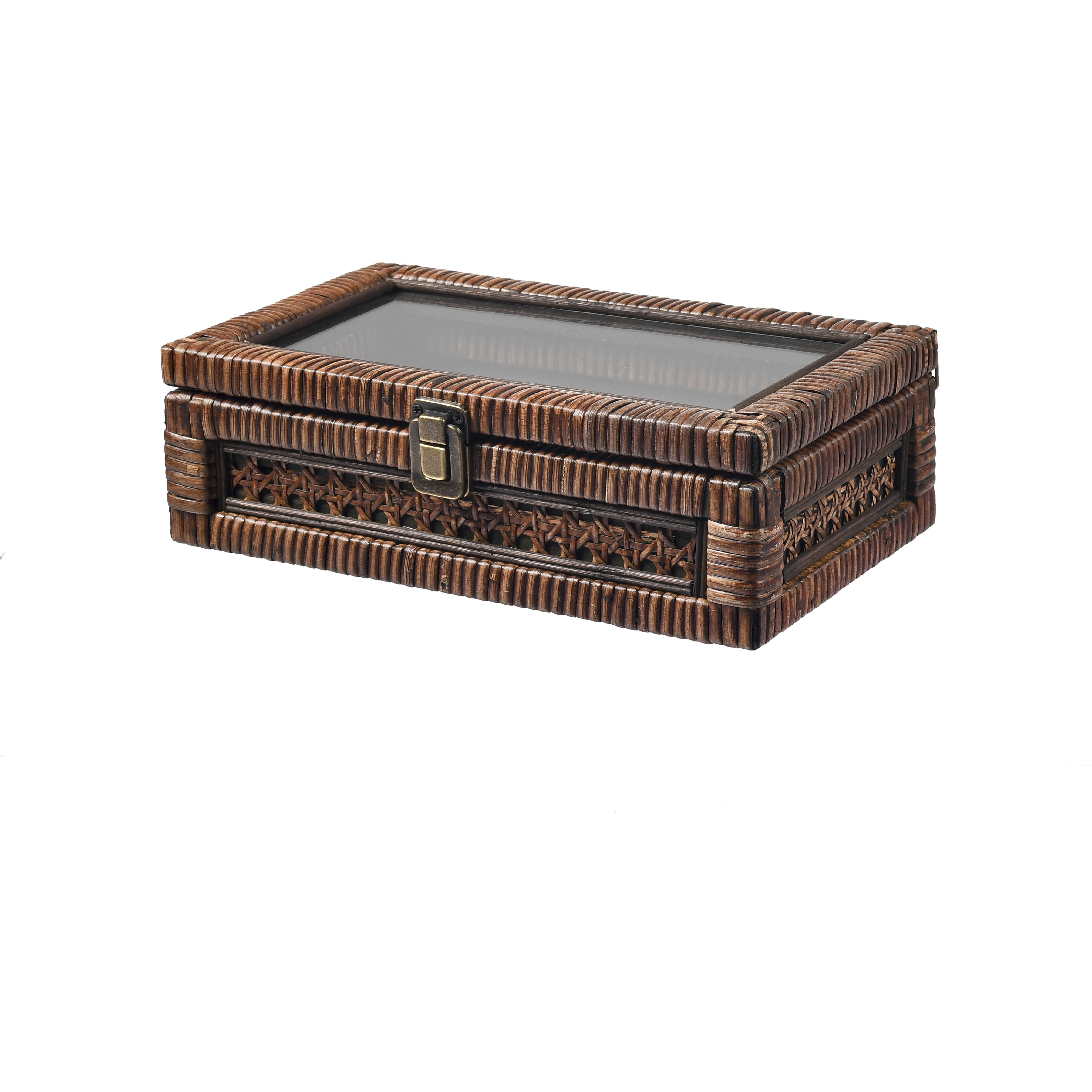 Bowman 13.5 X 9.5 inch Rich Brown with Clear and Aged Bronze Box, Set of 2