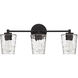 Ballas 3 Light 23.5 inch Black Bathroom Vanity Light Wall Light