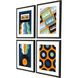 Entertainment Collection Distressed Black With Gray Wash And Black Side Framed Art