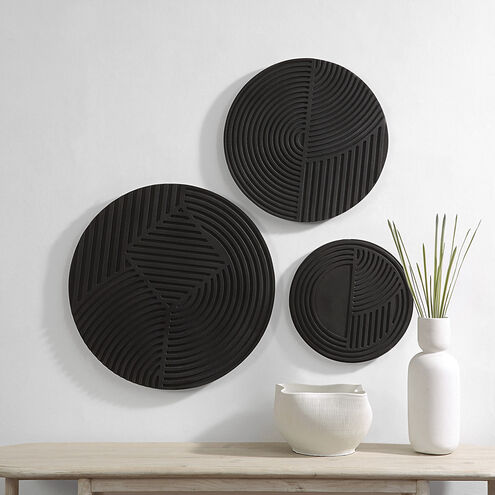 Sofia Matte Black Wall Art, 3 Piece