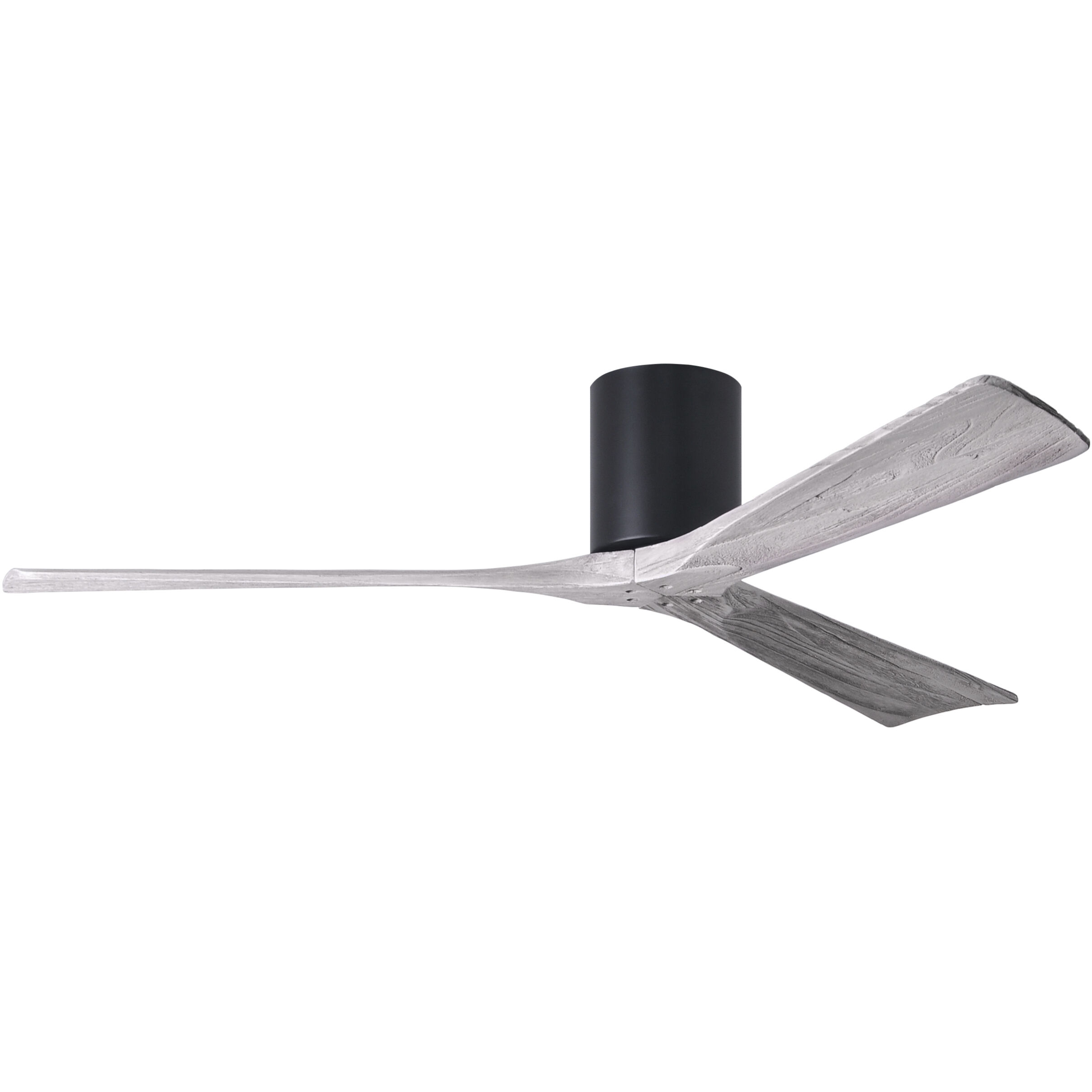 Atlas Irene-3H 60 inch Matte Black with Barn Wood Tone Blades Flush Mount Paddle Fan, Flush Mounted