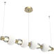 Torno Mandrel LED 53.3 inch Gilded Brass with Chalk Linear Chandelier Ceiling Light
