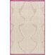 Nantes 96 X 30 inch Taupe, Khaki, Bright Pink Rug