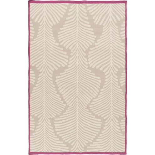 Nantes 96 X 30 inch Taupe, Khaki, Bright Pink Rug