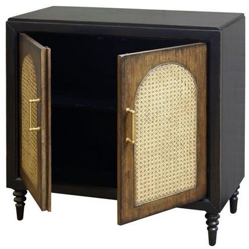 Cane Arch Saddle Brown and Woven Sand Chest