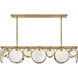 Nala LED 49.75 inch Heritage Brass Chandelier Ceiling Light, Linear & Oval