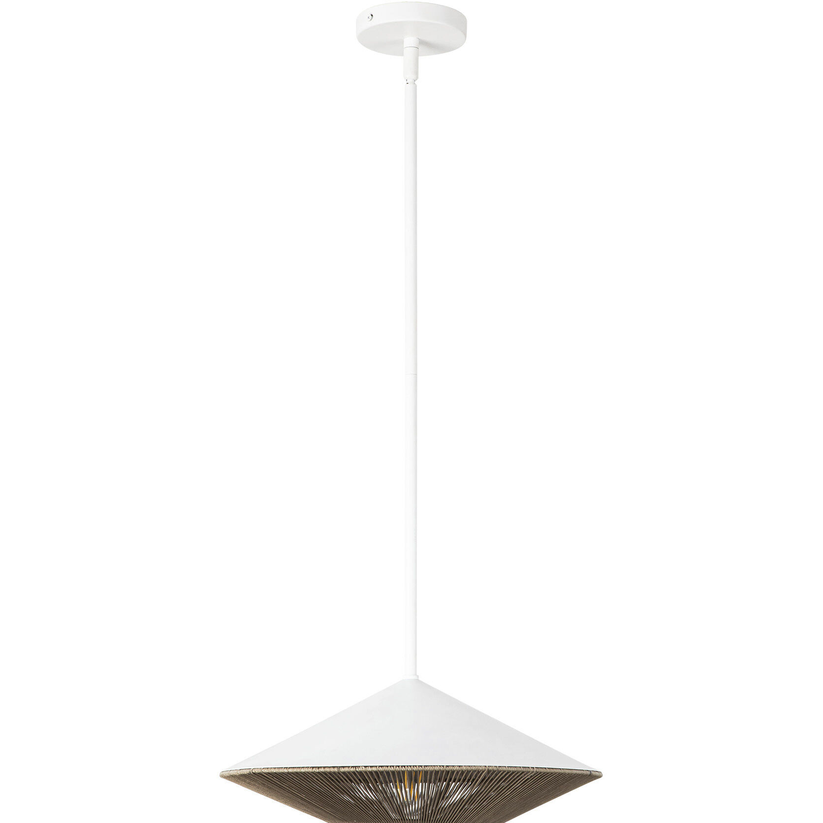 Alora Mood Daphne Pendant Ceiling Light in White and Brown Cotton Rope