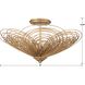 Doral 3 Light 19 inch Renaissance Gold Semi Flush Ceiling Light