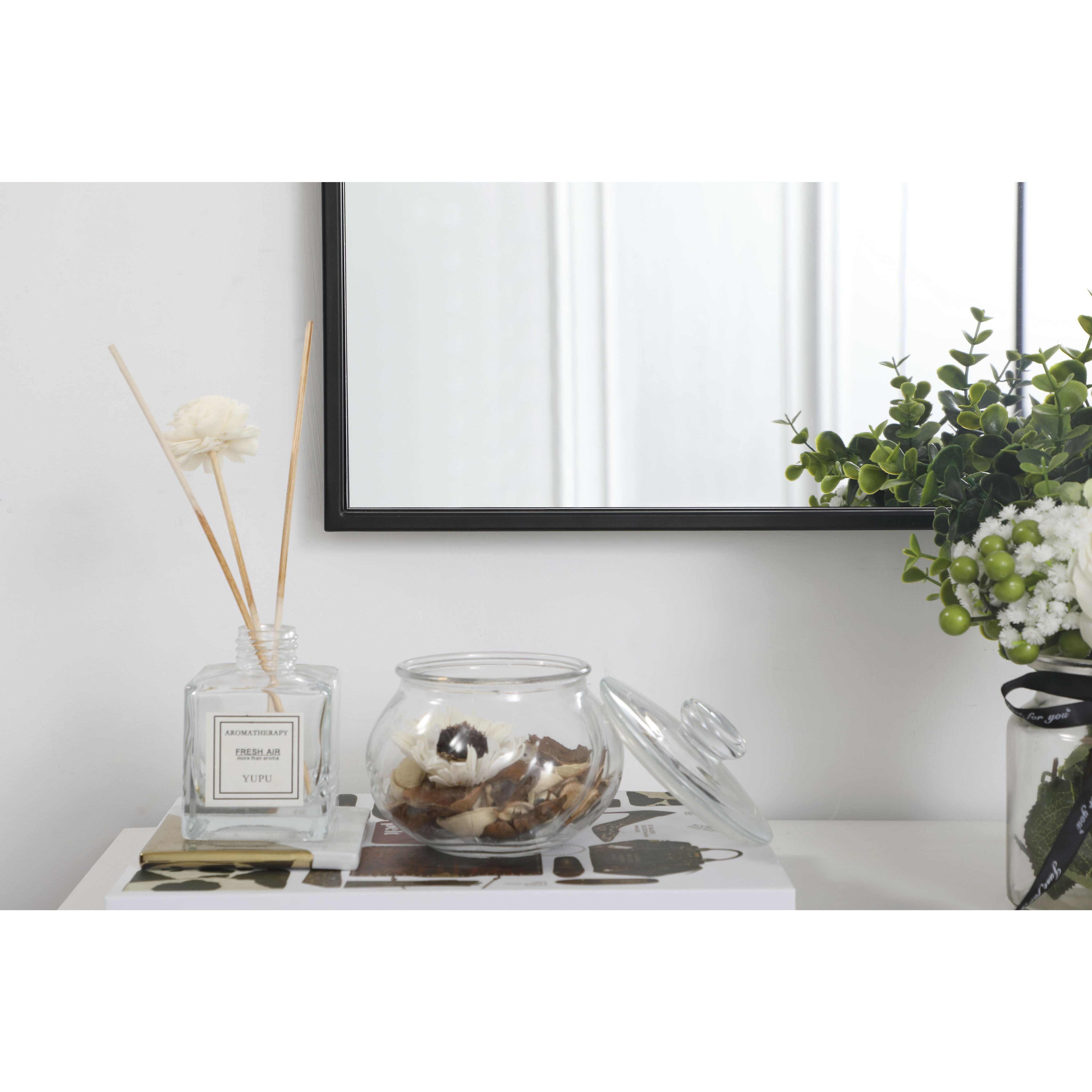 Monet 36 X 20 inch Black Wall Mirror