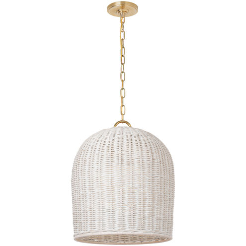 Marie Flanigan Nancy LED 18.75 inch Soft Brass Woven Hanging Shade Ceiling Light