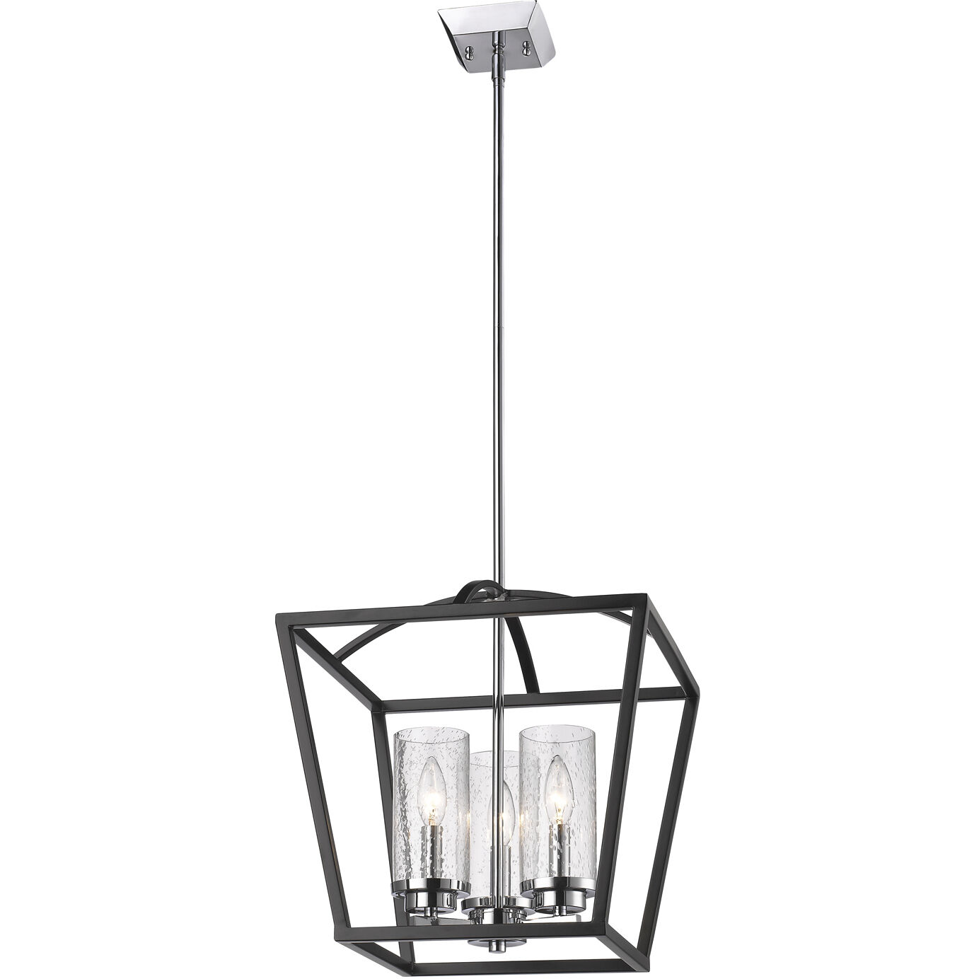 Mercer Pendant Ceiling Light in Matte Black/Chrome