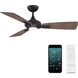 Mykonos 3 52 inch Oil Rubbed Bronze and Barn Wood with Barn Wood Blades Downrod Ceiling Fan in 2700K, Oil Rubbed Bronze Barn Wood