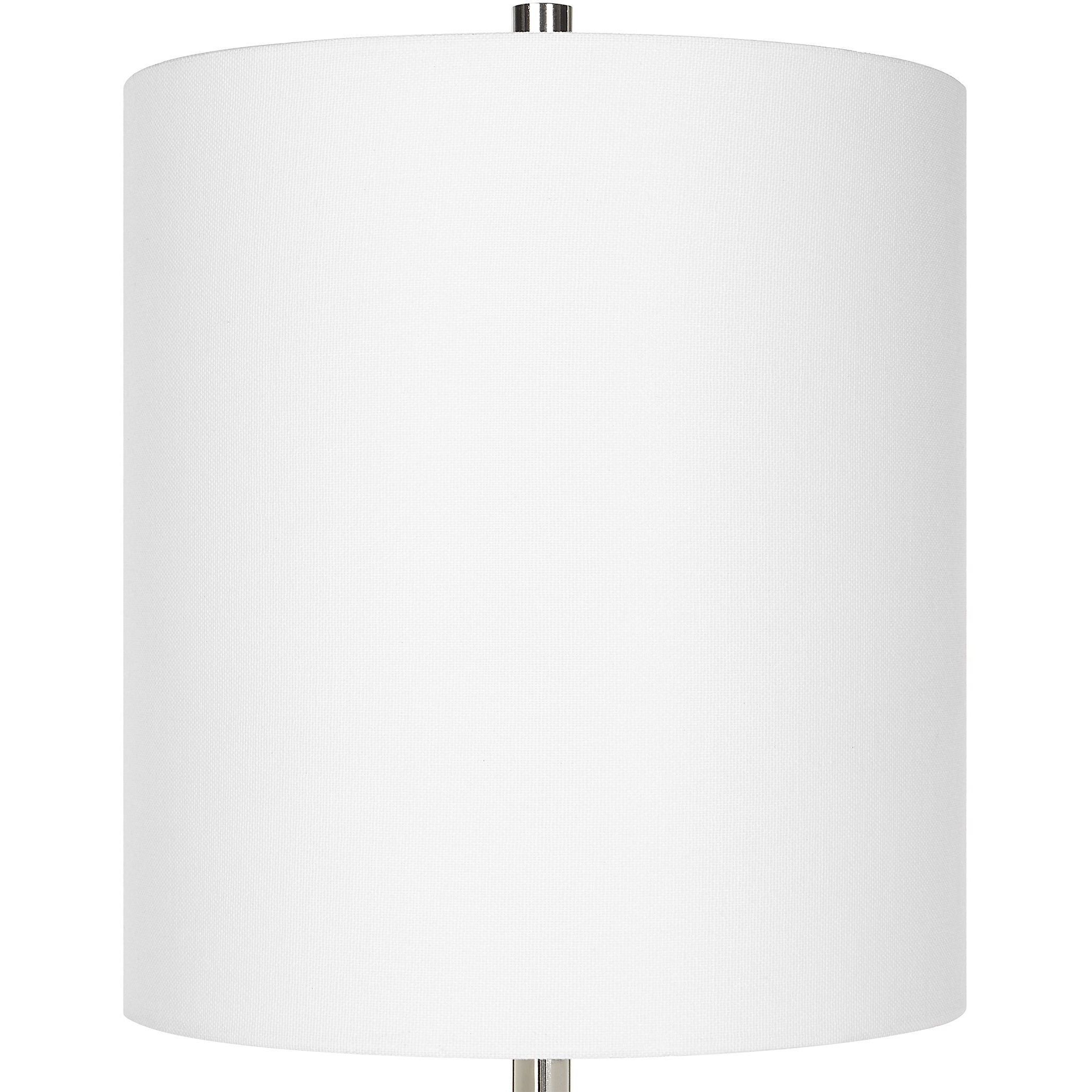 Exposition 34 inch 150.00 watt Polished Nickel and White Marble Buffet Lamp Portable Light