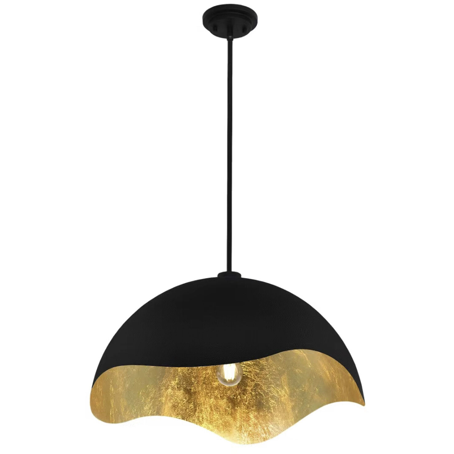 Eclos 1 Light 23.88 inch Sand Coal With Gold Leaf Inside Pendant Ceiling Light