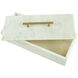 Anita 14 X 6 inch White and Brass Box