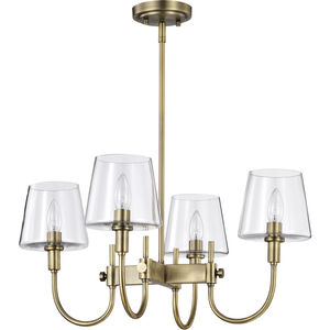 Brookside 4 Light 24 inch Vintage Brass Chandelier Ceiling Light