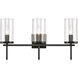 Oakland 3 Light 23 inch Black Vanity Light Wall Light
