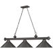 Cordon 3 Light 57.25 inch Bronze Billiard Ceiling Light in Bronze Steel